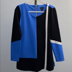 Black and Blue color block Top